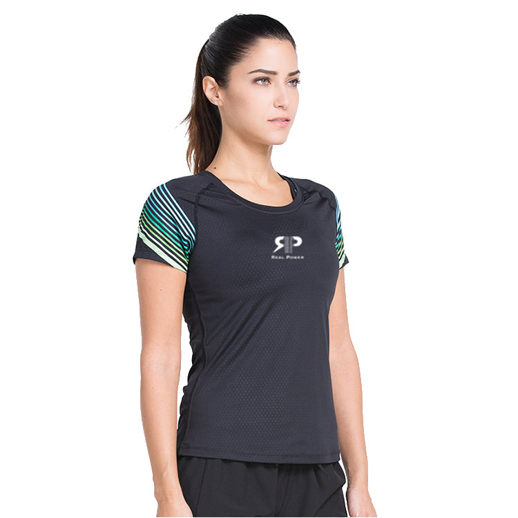 Olivia Basic Active T-Shirt - Black/Green